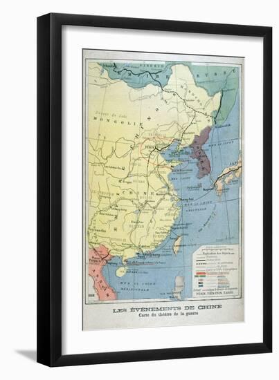 Map of the Theatre of the War in China, 1900-null-Framed Giclee Print
