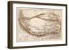 Map of the Tibet Peninsula, circa 1870. Lithograph from 19Th Century Illustration.-null-Framed Giclee Print