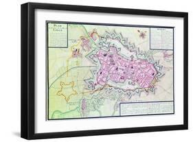 Map of the Town of Lille, from 'Atlas Et Histoire De Lille' (Pen & Ink & W/C on Paper)-Claude Masse-Framed Giclee Print