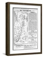 Map of the Trans-Siberian Railway, Produced by J. Bartholomew and Co., c.1920-English School-Framed Giclee Print