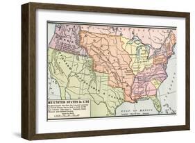Map of the U.S. in 1792, Showing Colonial Claims on Oregon Territory-null-Framed Giclee Print