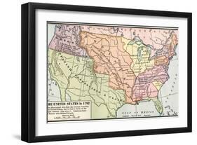 Map of the U.S. in 1792, Showing Colonial Claims on Oregon Territory-null-Framed Giclee Print