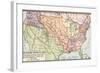 Map of the U.S. in 1792, Showing Colonial Claims on Oregon Territory-null-Framed Giclee Print