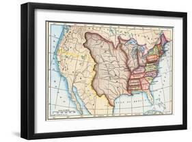 Map of the U.S. in 1803, Showing the Louisiana Purchase-null-Framed Giclee Print