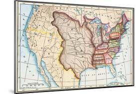 Map of the U.S. in 1803, Showing the Louisiana Purchase-null-Mounted Giclee Print