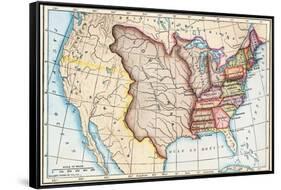 Map of the U.S. in 1803, Showing the Louisiana Purchase-null-Framed Stretched Canvas