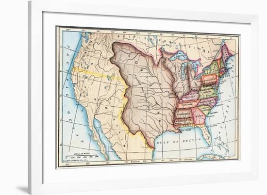 Map of the U.S. in 1803, Showing the Louisiana Purchase-null-Framed Giclee Print