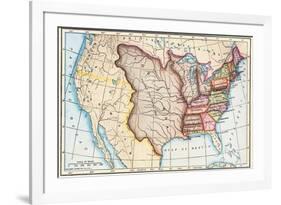 Map of the U.S. in 1803, Showing the Louisiana Purchase-null-Framed Giclee Print