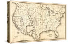 Map of the United States and Texas, Mexico and Guatimala, c.1839-Samuel Augustus Mitchell-Stretched Canvas