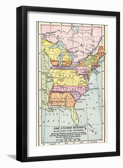 Map of the United States at the Close of the American Revolution, c.1783-null-Framed Premium Giclee Print