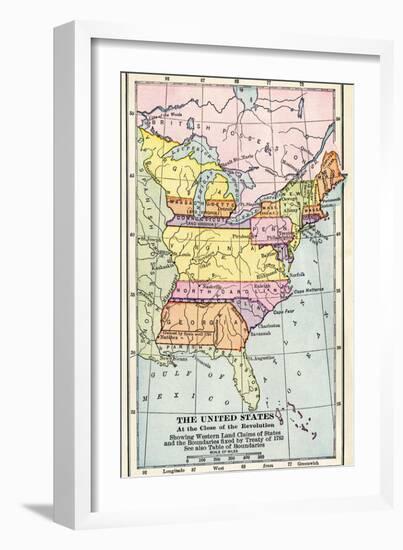 Map of the United States at the Close of the American Revolution, c.1783-null-Framed Giclee Print