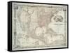 Map of the United States, British provinces, Mexico, West Indies and Central America, 1850-American School-Framed Stretched Canvas