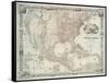 Map of the United States, British provinces, Mexico, West Indies and Central America, 1850-American School-Framed Stretched Canvas