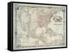 Map of the United States, British provinces, Mexico, West Indies and Central America, 1850-American School-Framed Stretched Canvas