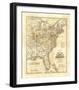 Map of The United States, c.1845-John Warner Barber-Framed Art Print