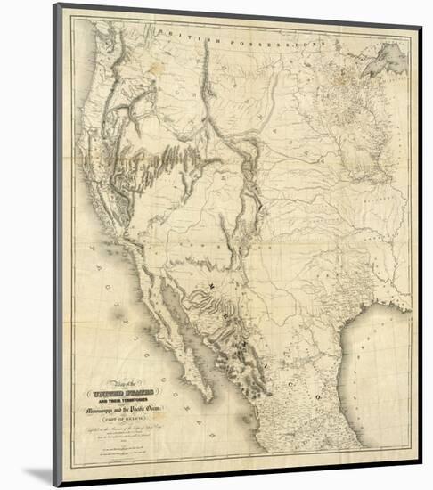 Map of the United States, c.1850-null-Mounted Art Print