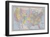 Map of the United States (Coloured Engraving)-American School-Framed Giclee Print