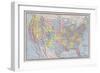 Map of the United States (Coloured Engraving)-American School-Framed Giclee Print