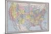 Map of the United States (Coloured Engraving)-American School-Mounted Giclee Print