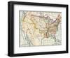 Map of the United States in 1819, Showing Territory under Spanish and British Control-null-Framed Giclee Print