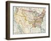 Map of the United States in 1819, Showing Territory under Spanish and British Control-null-Framed Giclee Print