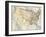 Map of the United States in 1819, Showing Territory under Spanish and British Control-null-Framed Giclee Print