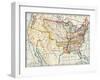 Map of the United States in 1819, Showing Territory under Spanish and British Control-null-Framed Giclee Print