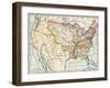 Map of the United States in 1819, Showing Territory under Spanish and British Control-null-Framed Giclee Print