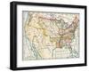 Map of the United States in 1819, Showing Territory under Spanish and British Control-null-Framed Giclee Print