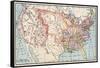 Map of the United States in 1830-null-Framed Stretched Canvas