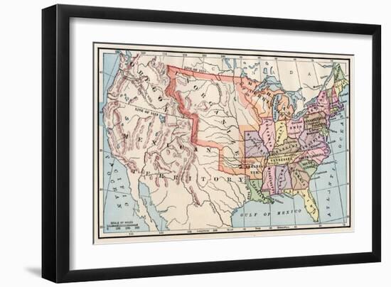 Map of the United States in 1830-null-Framed Giclee Print