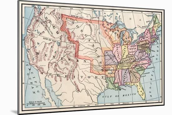 Map of the United States in 1830-null-Mounted Giclee Print