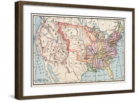 Map of the United States in 1830-null-Framed Giclee Print