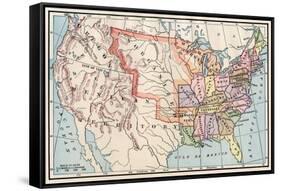 Map of the United States in 1830-null-Framed Stretched Canvas