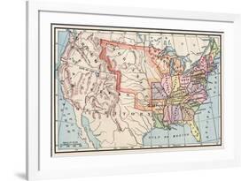 Map of the United States in 1830-null-Framed Giclee Print