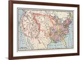 Map of the United States in 1830-null-Framed Giclee Print