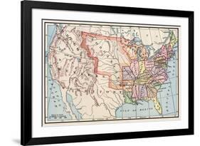 Map of the United States in 1830-null-Framed Giclee Print