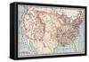 Map of the United States in 1830-null-Framed Stretched Canvas