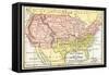 Map of the United States in 1861, at the Start of the Civil War-null-Framed Stretched Canvas