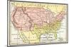Map of the United States in 1861, at the Start of the Civil War-null-Mounted Giclee Print