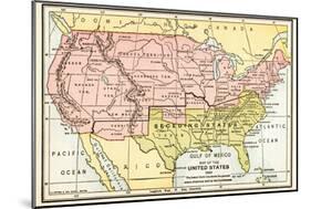 Map of the United States in 1861, at the Start of the Civil War-null-Mounted Giclee Print