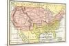 Map of the United States in 1861, at the Start of the Civil War-null-Stretched Canvas