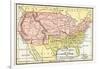 Map of the United States in 1861, at the Start of the Civil War-null-Framed Giclee Print