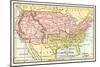 Map of the United States in 1861, at the Start of the Civil War-null-Mounted Giclee Print