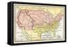 Map of the United States in 1861, at the Start of the Civil War-null-Framed Stretched Canvas