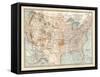 Map of the United States. Inset of Alaska-Encyclopaedia Britannica-Framed Stretched Canvas