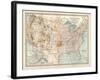 Map of the United States. Inset of Alaska-Encyclopaedia Britannica-Framed Art Print