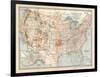 Map of the United States. Inset of Alaska-Encyclopaedia Britannica-Framed Art Print