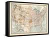 Map of the United States. Inset of Alaska-Encyclopaedia Britannica-Framed Stretched Canvas