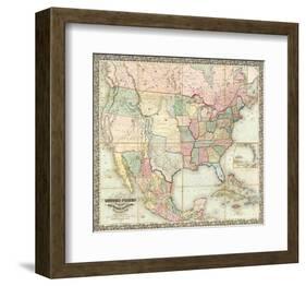 Map of The United States of America, c.1848-J^ H^ Colton-Framed Art Print